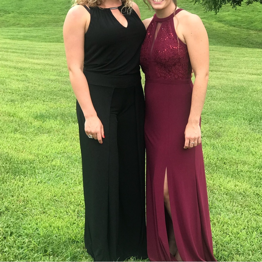 Maroon bridesmaid dress